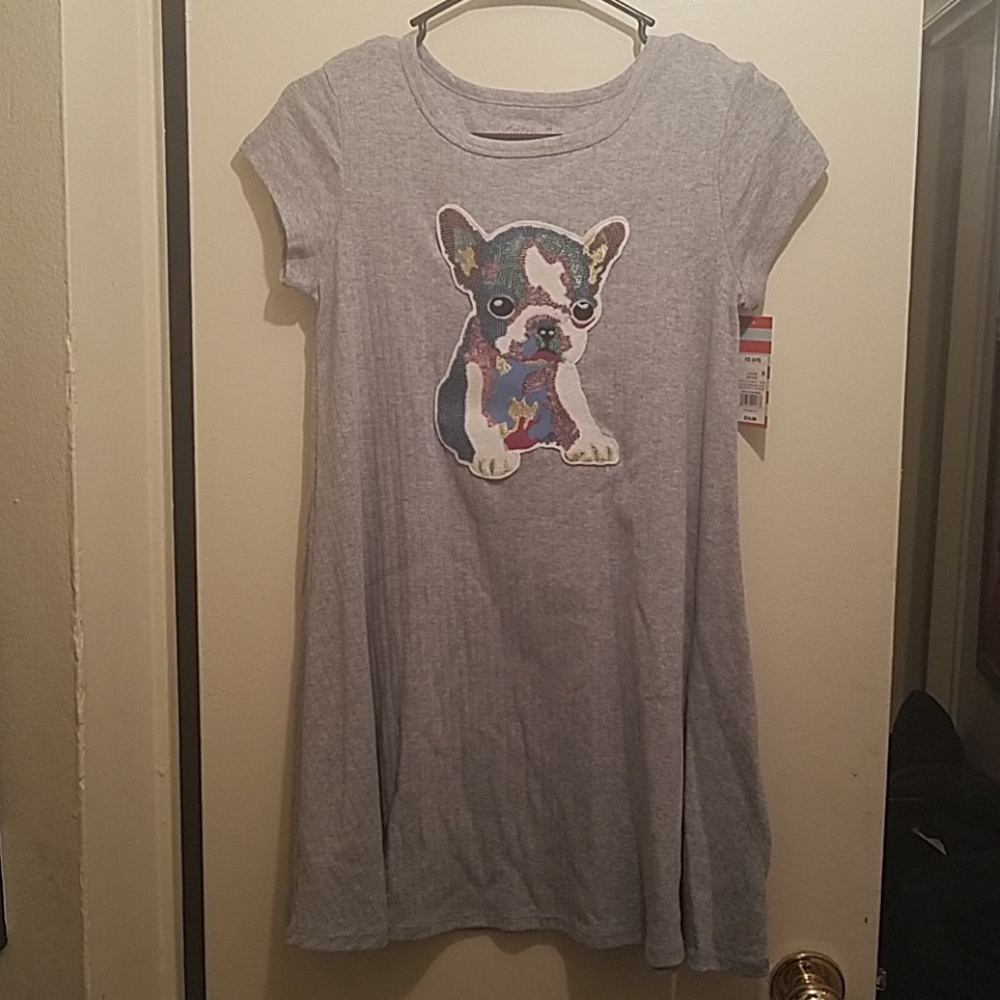 Cat & Jack French bulldog sequin dress (BNWT)